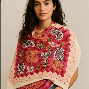 Zac Posen silk
Blend printed safety pin scarf